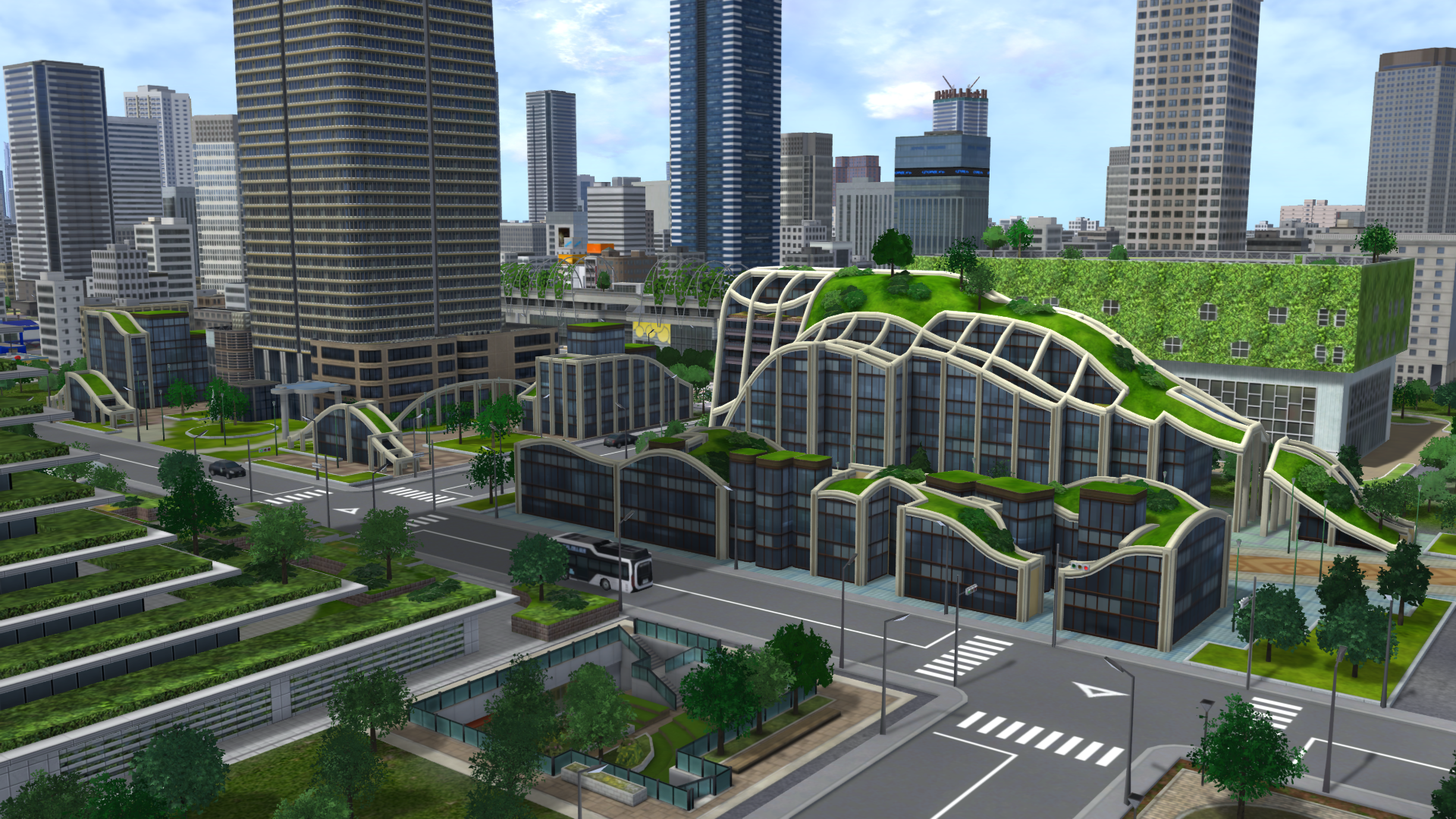 ゲーム画面_緑化された街1